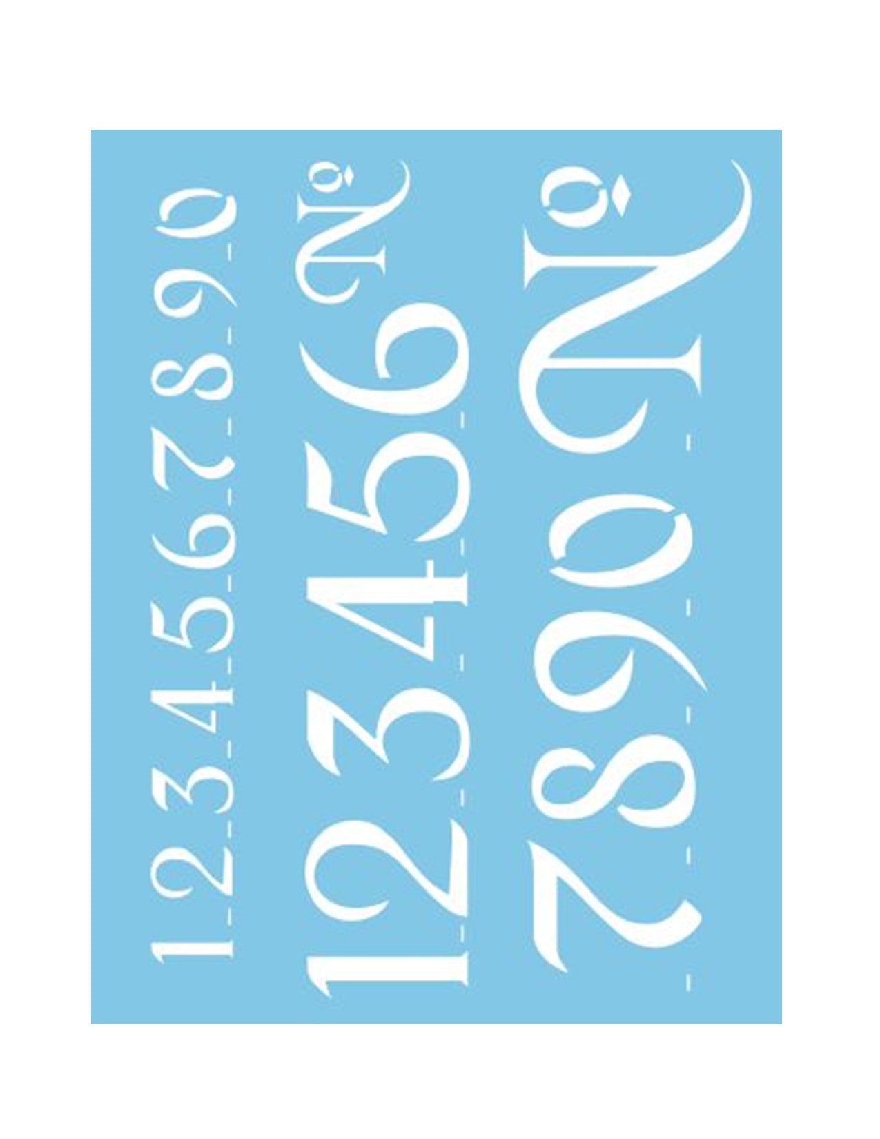 ST-151 - Stencil - Black Chancery Numbers 1" & 2"