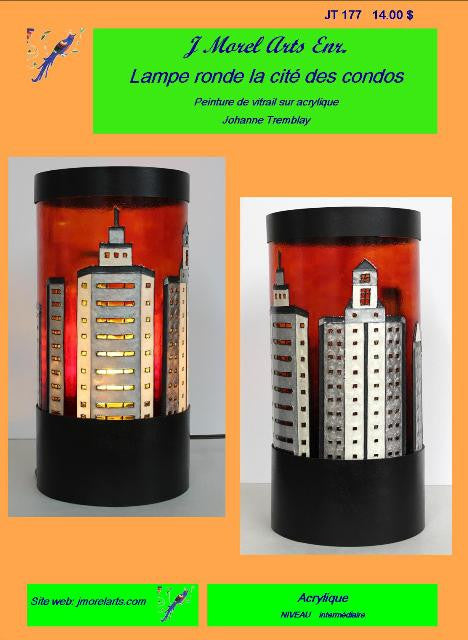 Round lamp the city of condos