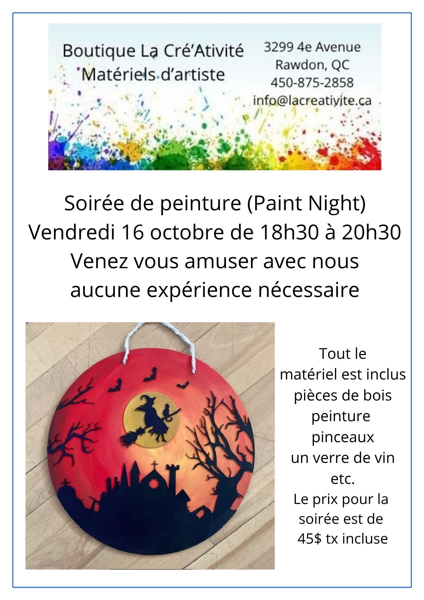 2 - Rawdon - Halloween - Vendredi 16 octobre 2026
