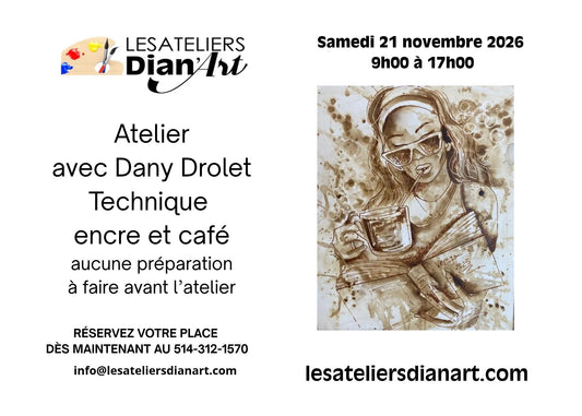 1 - Repentigny - Technique encre et café -  Samedi 21 novembre 2026