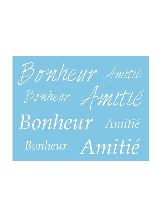 ST-039 - Pochoir - Bonheur - Amitié