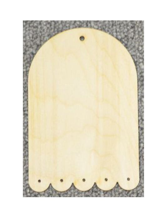 Étiquette dôme avec trous en merisier russe 3mm