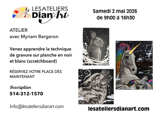 1 - Repentigny -  Technique de gravure sur planche (scratchboard - Samedi 2 mai 2026