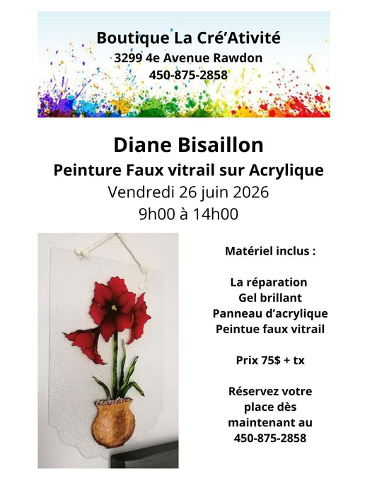 2 - Rawdon - Peinture faux-vitrail - Vendredi 26 juin 2026