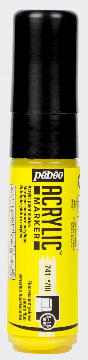 ACRYLIC MARKER TIP 3IN1 5-15 MM FLUO YELLOW