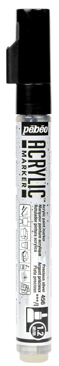 Thumbnail for Acrylic Marker 1.2mm Pebeo Precious silver - 456