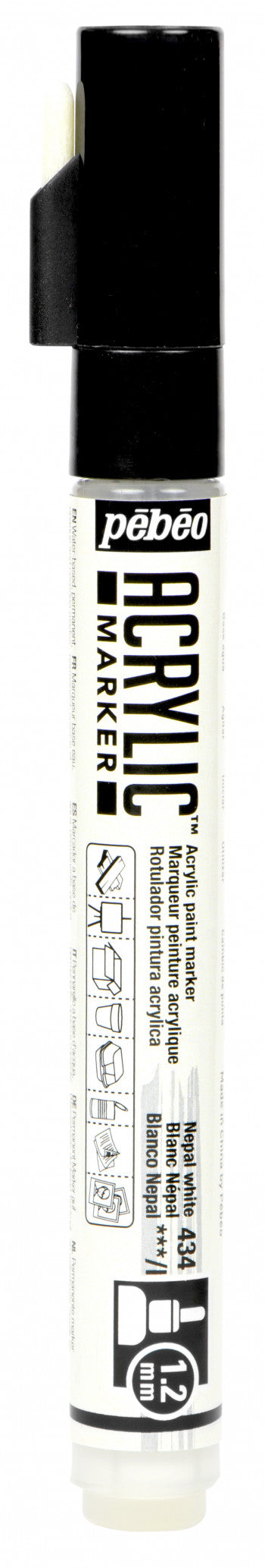 Acrylic Marker 1.2mm Pebeo Nepal White