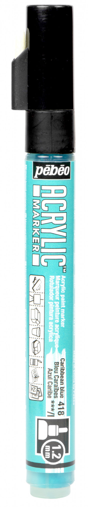 Acrylic Marker 1.2mm Pebeo Caribbean Blue