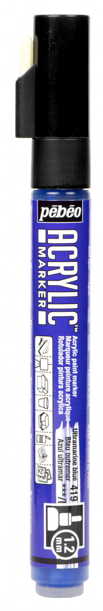 Acrylic Marker 1.2mm Pebeo Ultramarine blue