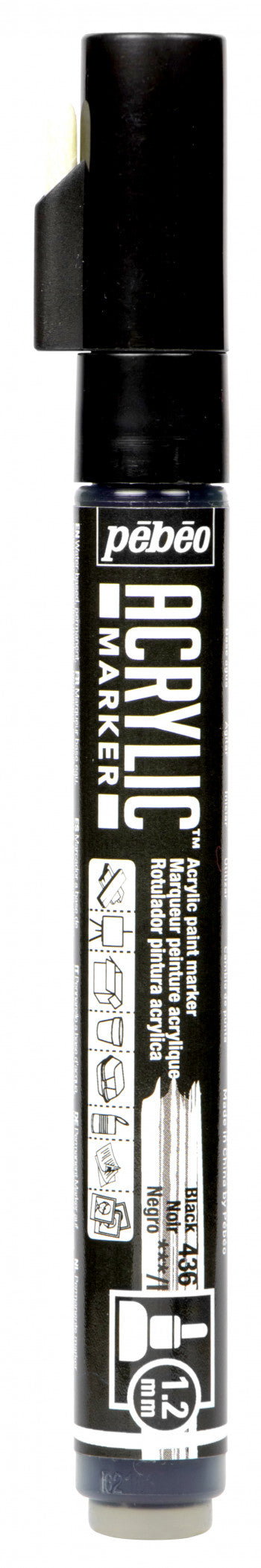 Acrylic Marker 1.2mm Pebeo Black - 436