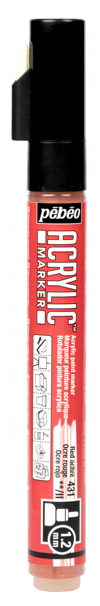 Acrylic Marker 1.2mm Pebeo Ocher Red