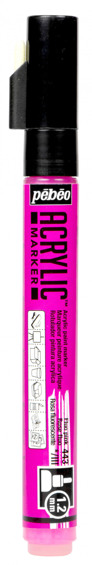 Acrylic Marker 1.2mm Pebeo      Rose fluo - 443