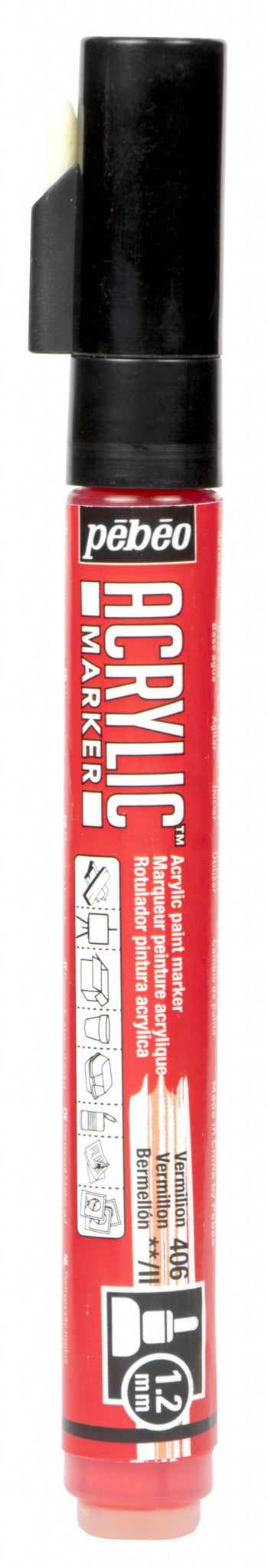 Acrylic Marker 1.2mm Pebeo      Vermillon