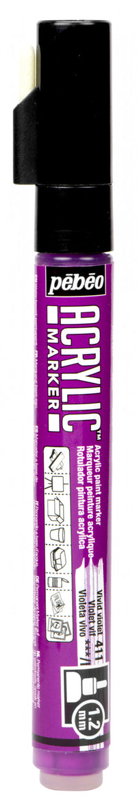Thumbnail for Acrylic Marker 1.2mm Pebeo Bright purple - 411