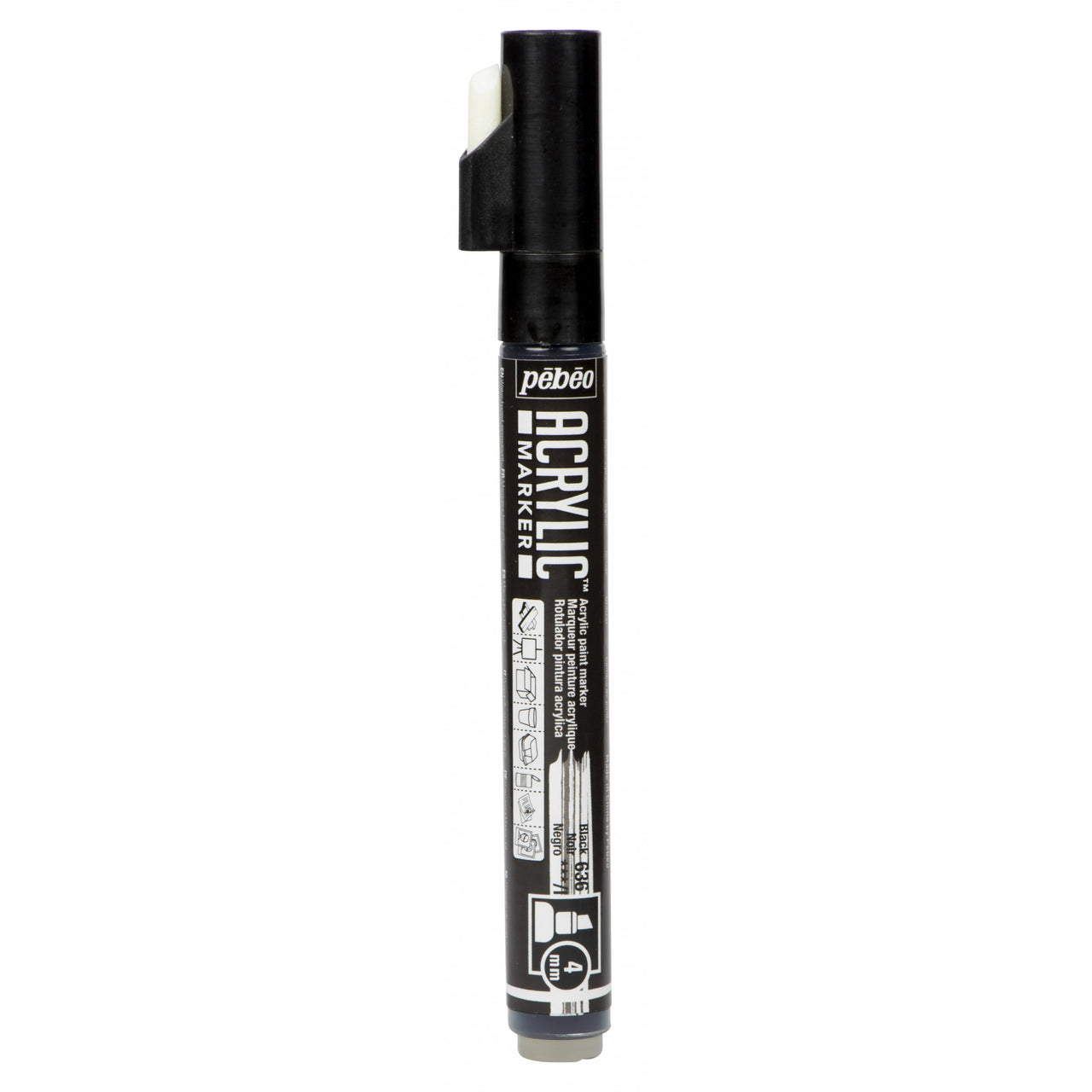 Acrylic Marker 4mm beveled Pebeo Black - 536