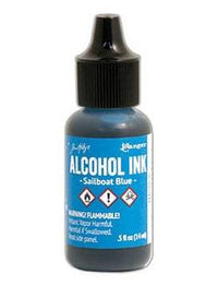 Thumbnail for Alcohol ink - Sailboat blue