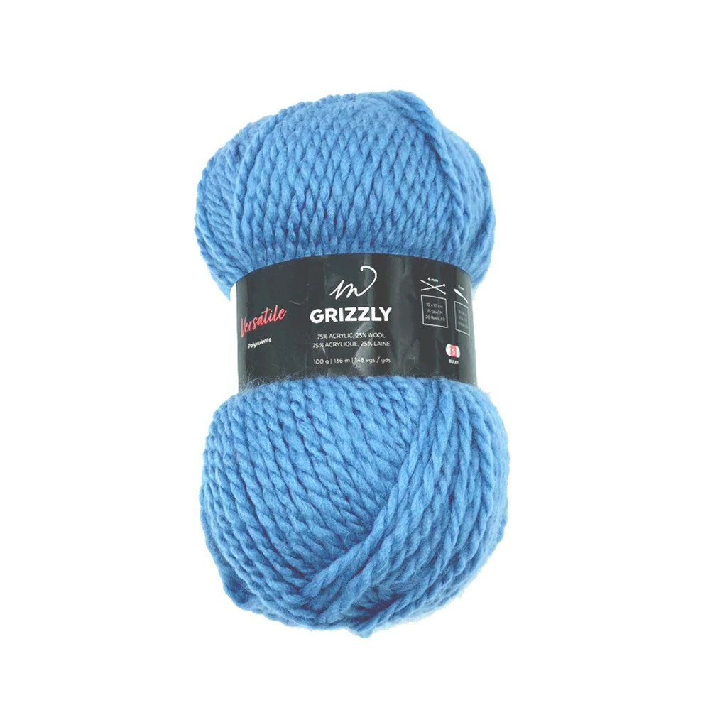 Wool M Grizzly - Hydrangea Blue