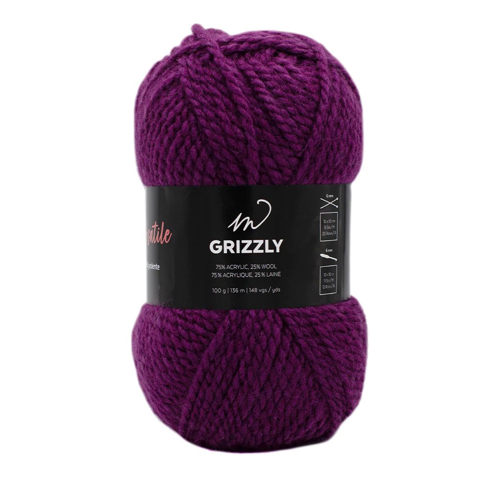 Wool M Grizzly - Plum