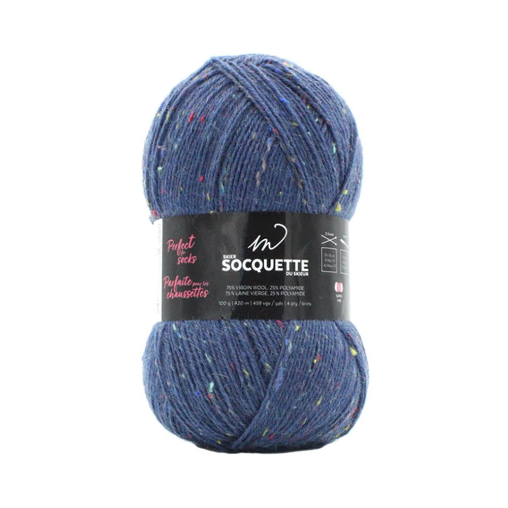 Wool M Socks - Blue Tweed