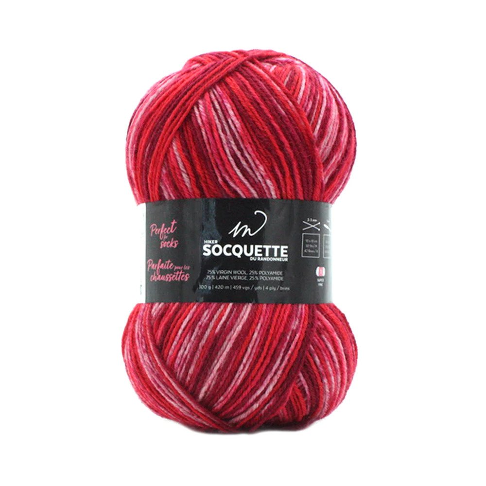 Wool M Socquette - Mixed raspberry