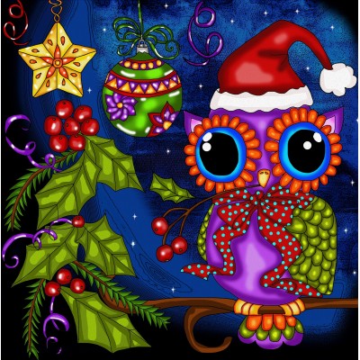 Christmas is Owl 30cm x 30cm